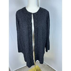 Vintage Stephanie Thomas Womens Beaded Sequin Jacket Size XL 1x Art to Wear